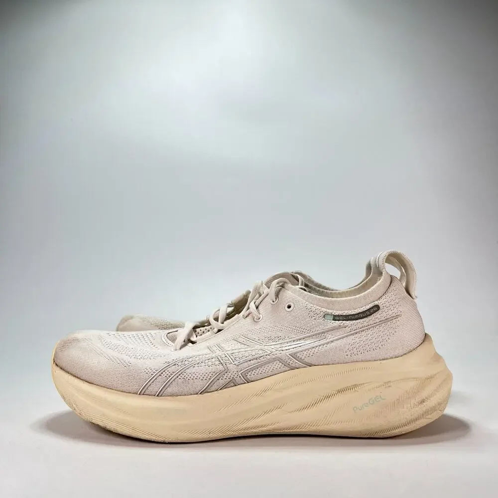 ASICS Gel-Nimbus 26 Off White Running Shoes Sneakers 1011B794 Men's Size 11.5